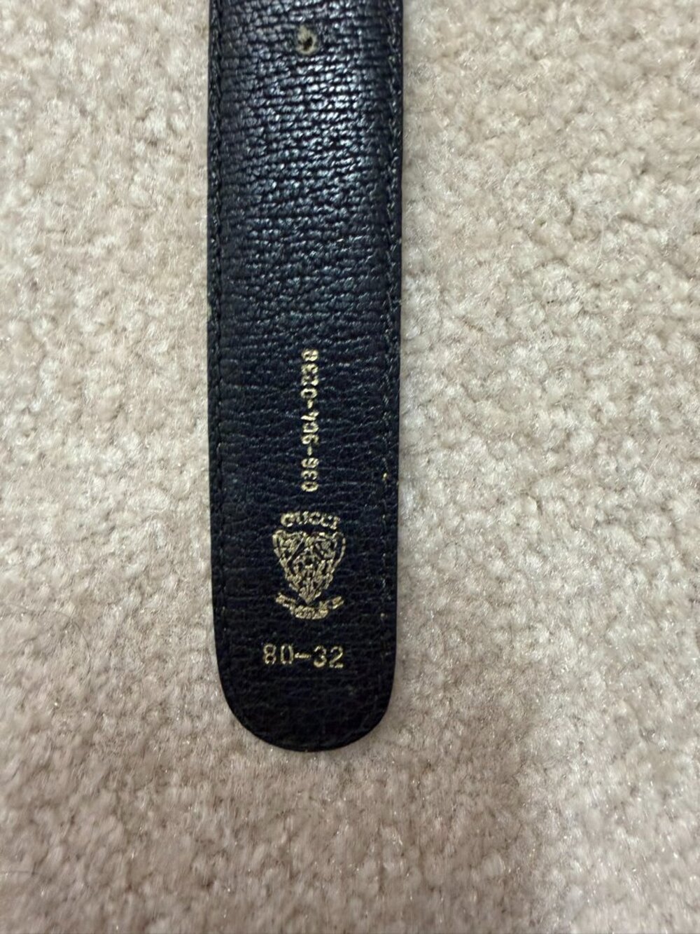 VGUC Gucci Reversible Black Brown Leather Interlocking GG Belt 80/32 - Picture 5 of 10